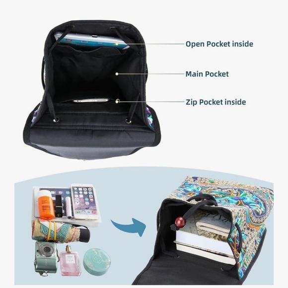 Embroidered Boho Small Backpack - Picture 9 of 9